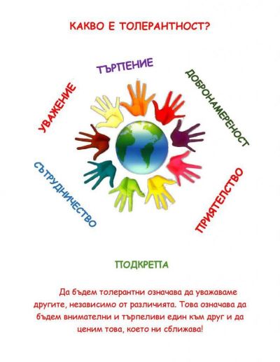Ден на толерантността - ОУ Христо Смирненски - Пристое